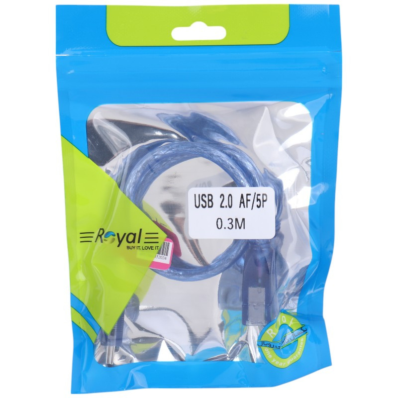 کابل کوتاه افزایش طول Royal Mini USB 30cm