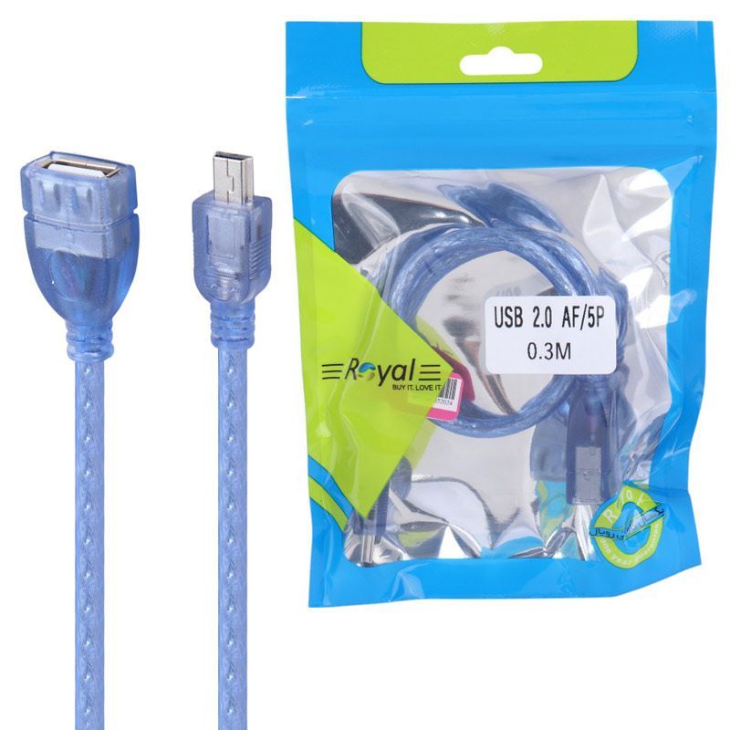 کابل کوتاه افزایش طول Royal Mini USB 30cm