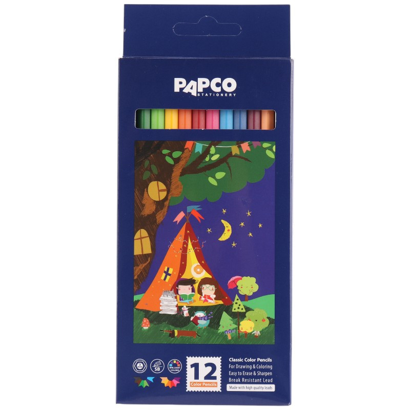 مداد رنگی 12 رنگ پاپکو Papco PS-26LCB1203