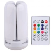 لامپ اسپیکر دار بلوتوثی 48 وات Folding light RGB پایه E27 + ریموت کنترل کد 2