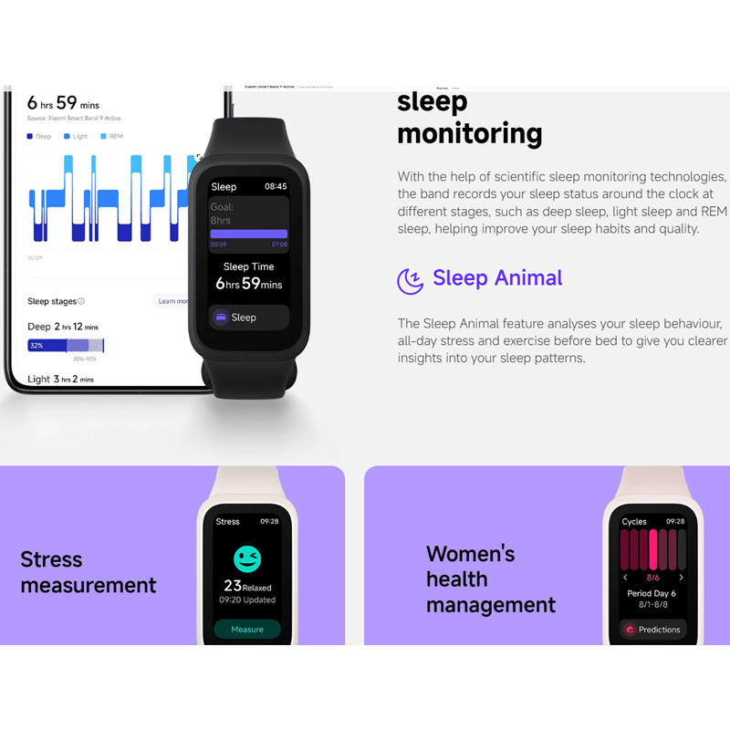 دستبند سلامتی شیائومی Xiaomi Smart Band 9 Active M2435B1