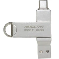 فلش 128 گیگ کینگ استار KingStar DUAL-C C60 OTG Type-C USB3.2