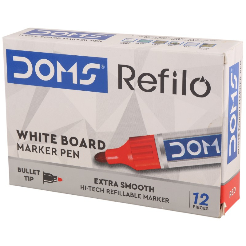 ماژیک وایت برد دامس نوک گرد Doms REFILO 8702 بسته 12 عددی