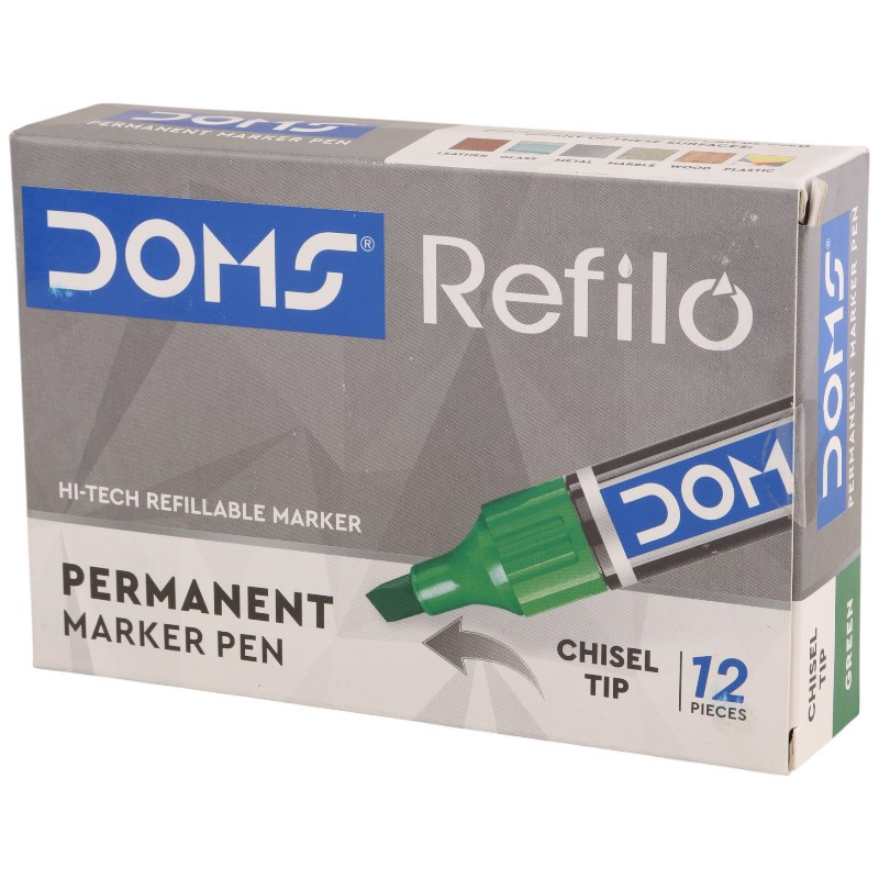 ماژیک معمولی دامس نوک تخت Doms REFILO 8695 بسته 12 عددی