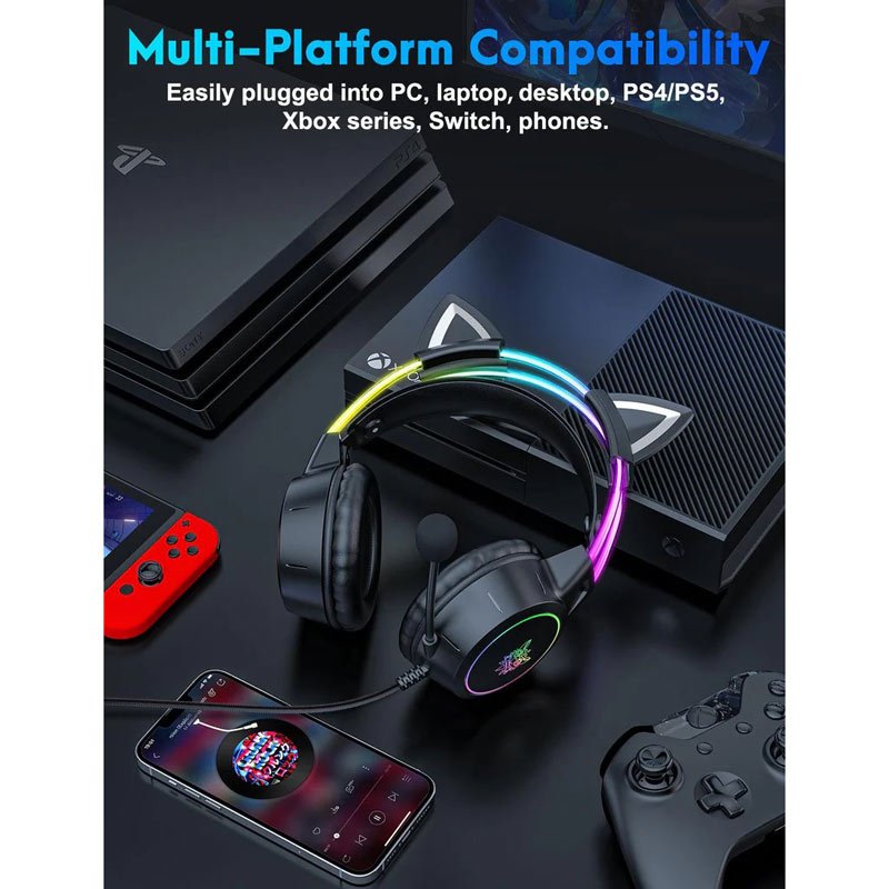هدست گیمینگ سیم دار Onikuma X15 Pro Cat Ear