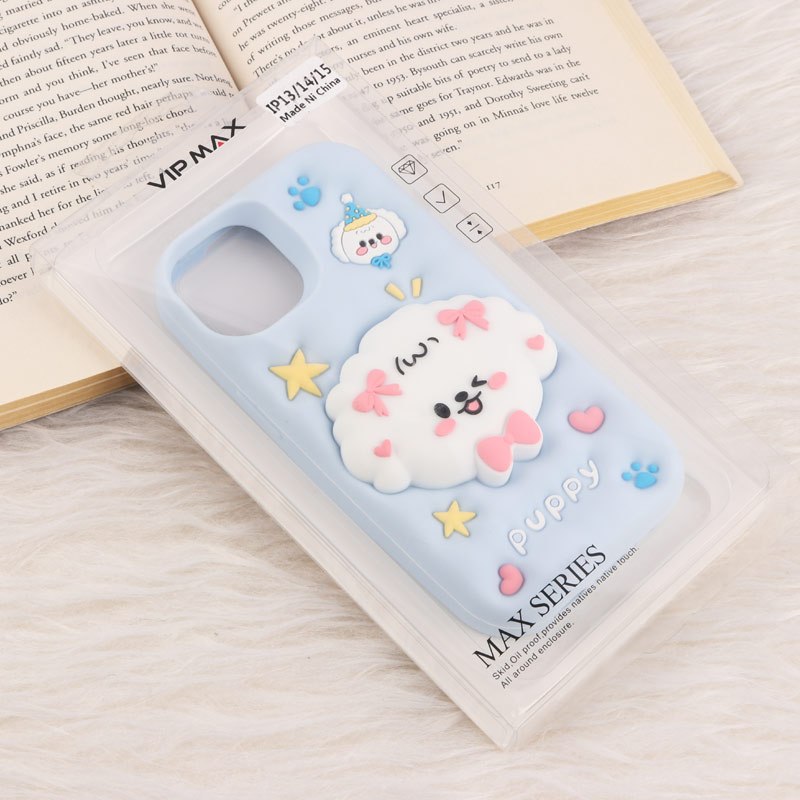 قاب سیلیکونی Vip Max آیفون iPhone 13 / 14 / 15 پاپ سوکت دار طرح Puppy