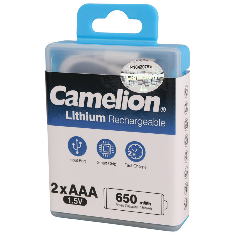 باتری دوتایی نیم قلمی شارژی Camelion UB-AAA650-PBH2 AAA 430mAh
