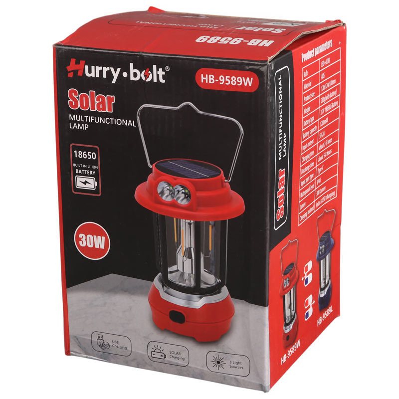 چراغ قوه فانوسی خورشیدی Hurry.bolt HB-9589W