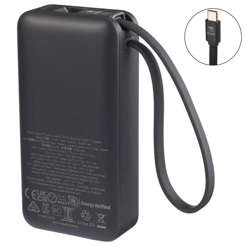 پاور بانک فست شارژ 10000 انکر Anker Nano PD A1259 3A 30W