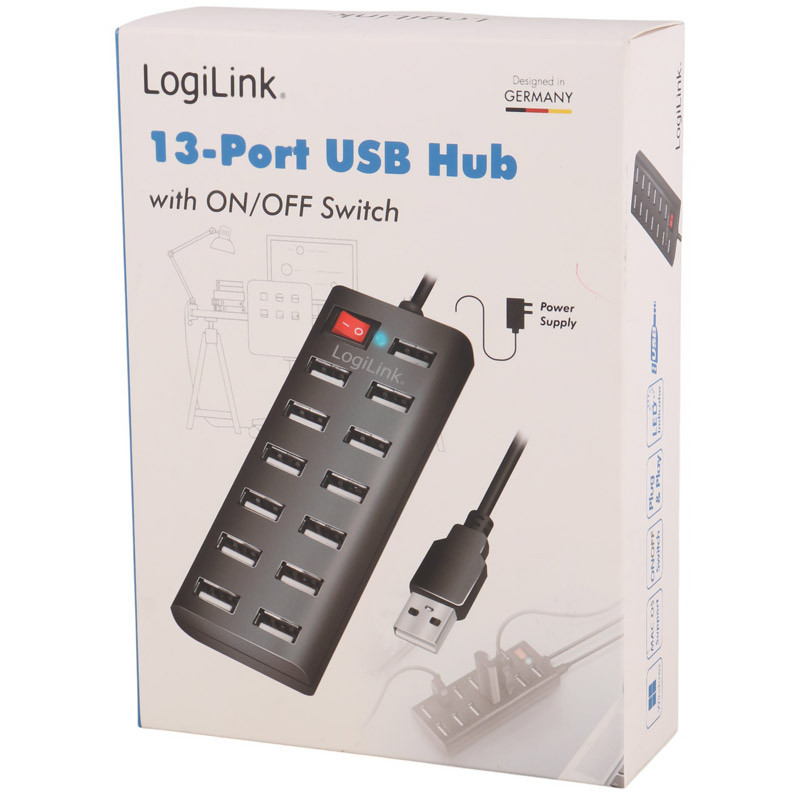 هاب 13 پورت USB 2.0 لاجی لینک UA0126