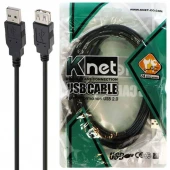 کابل افزایش طول USB کی نت K-net طول 3 متر شیلددار