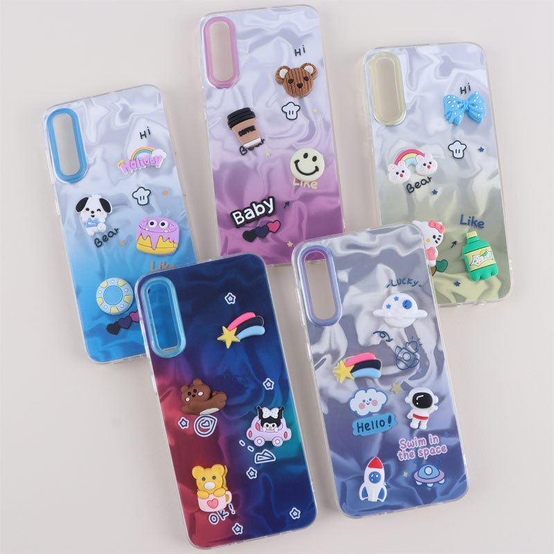 قاب عروسکی برجسته سامسونگ Galaxy A30s / A50 / A50s طرح موج دار دو رنگ
