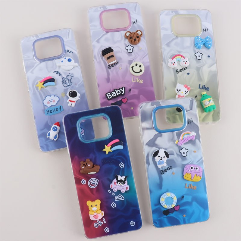 قاب عروسکی برجسته شیائومی Poco X3 / X3 NFC / X3 Pro طرح موج دار دو رنگ