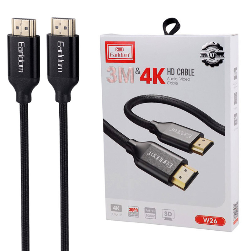 کابل HDMI 4K ارلدام EARLDOM ET-W26 طول 3 متر