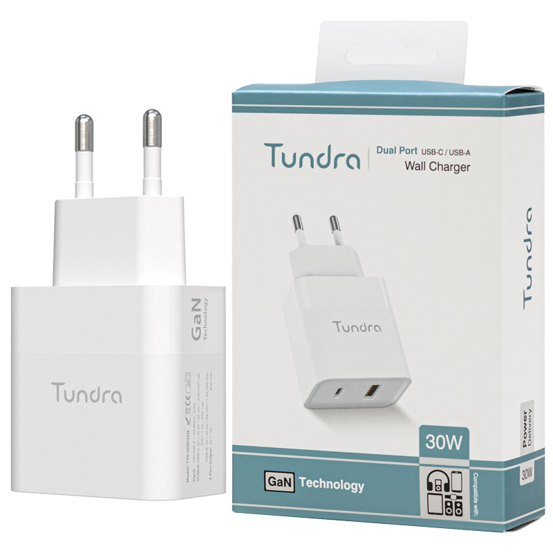 شارژر دیواری 30 وات تاندرا T20-30WGAN GaN QC PD 3A