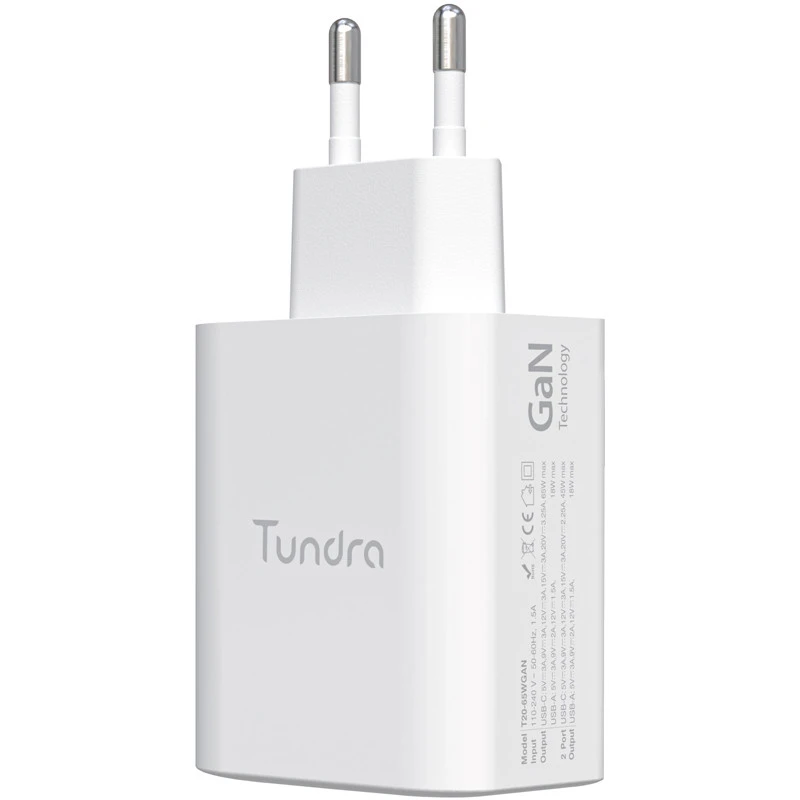 شارژر دیواری 65 وات تاندرا T20-65WGAN GaN QC PD 3.25A