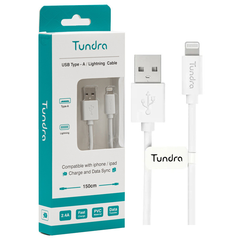کابل آیفونی فست شارژ Tundra T10A-L150 2.4A 1.5m