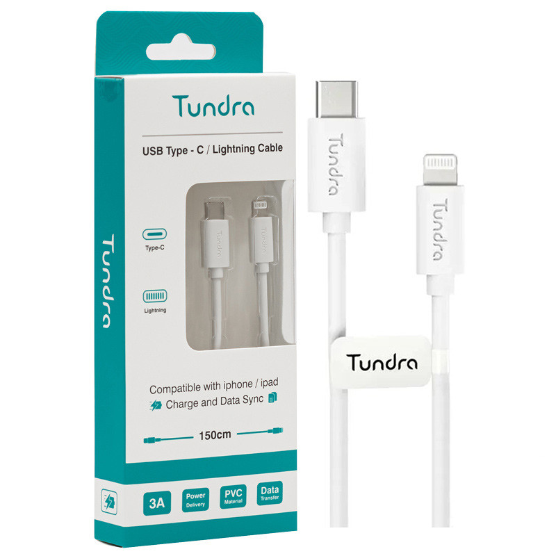کابل تبدیل فست شارژ Tundra T10C-L150 Type-C To Lightning 3A PD 1.5m