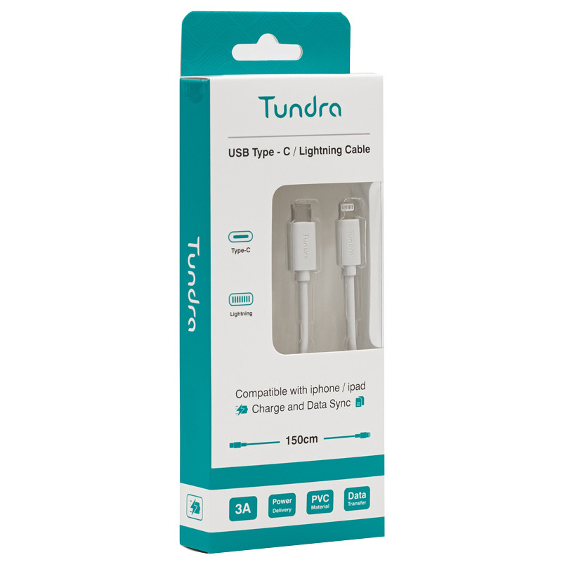 کابل تبدیل فست شارژ Tundra T10C-L150 Type-C To Lightning 3A PD 1.5m