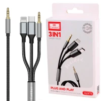 کابل تبدیل Earldom ET-AUX72 AUX To Type-C / Lightning / AUX 1.2m