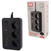 چند راهی 3 خانه برق ارلدام ES-SC14 با کابل 2 متری + شارژر USB و Type-C
