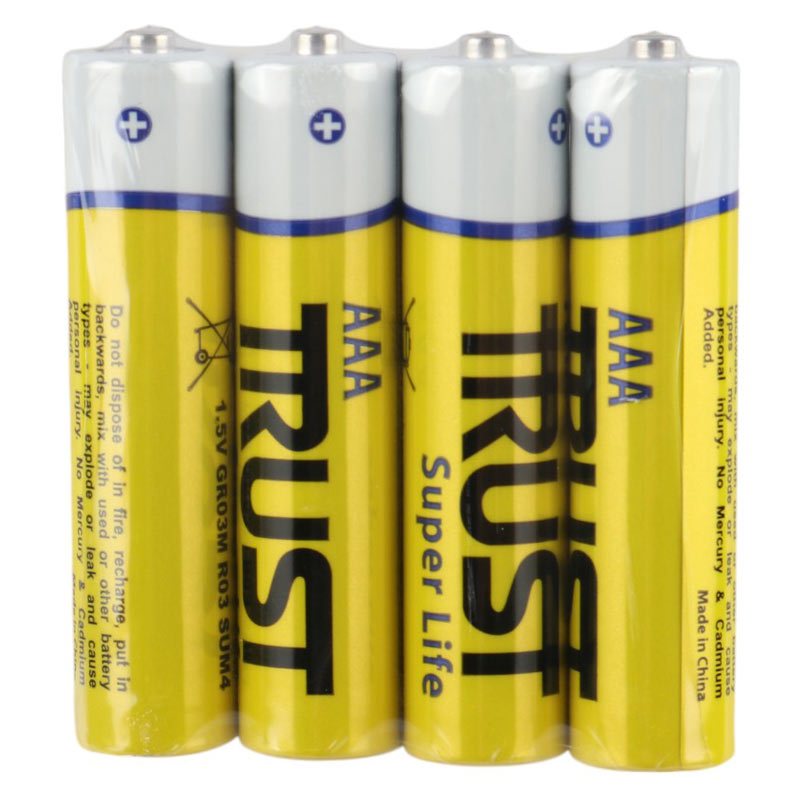 باتری چهارتایی نیم قلمی Trust Super Life 1.5V AAA شرینک