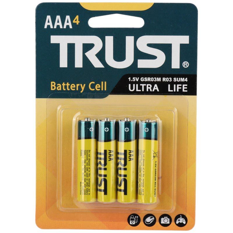 باتری چهارتایی نیم قلمی Trust Ultra Life 1.5V AAA