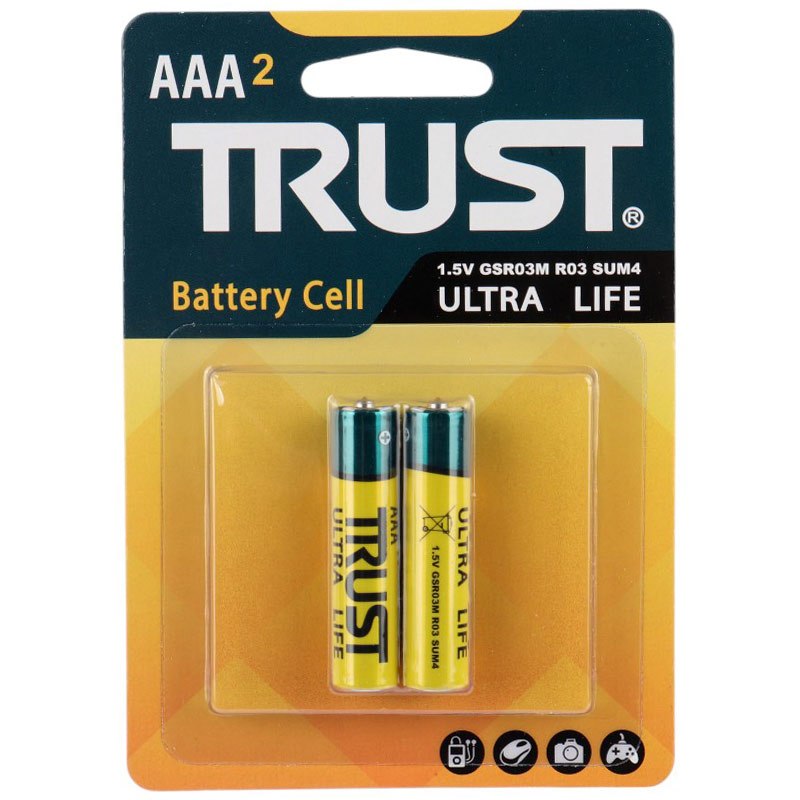 باتری دوتایی نیم قلمی Trust Ultra Life 1.5V AAA