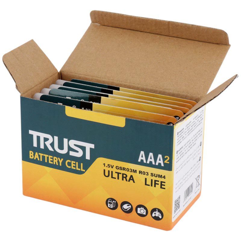 باتری دوتایی نیم قلمی Trust Ultra Life 1.5V AAA