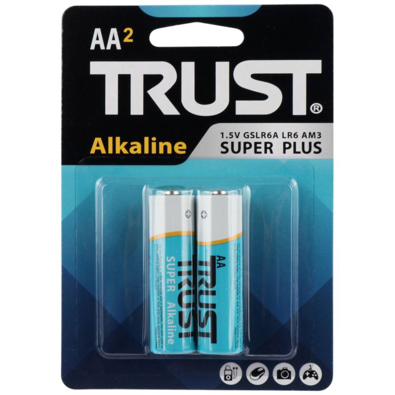 باتری دوتایی قلمی Trust Alkaline Super Plus 1.5V AA