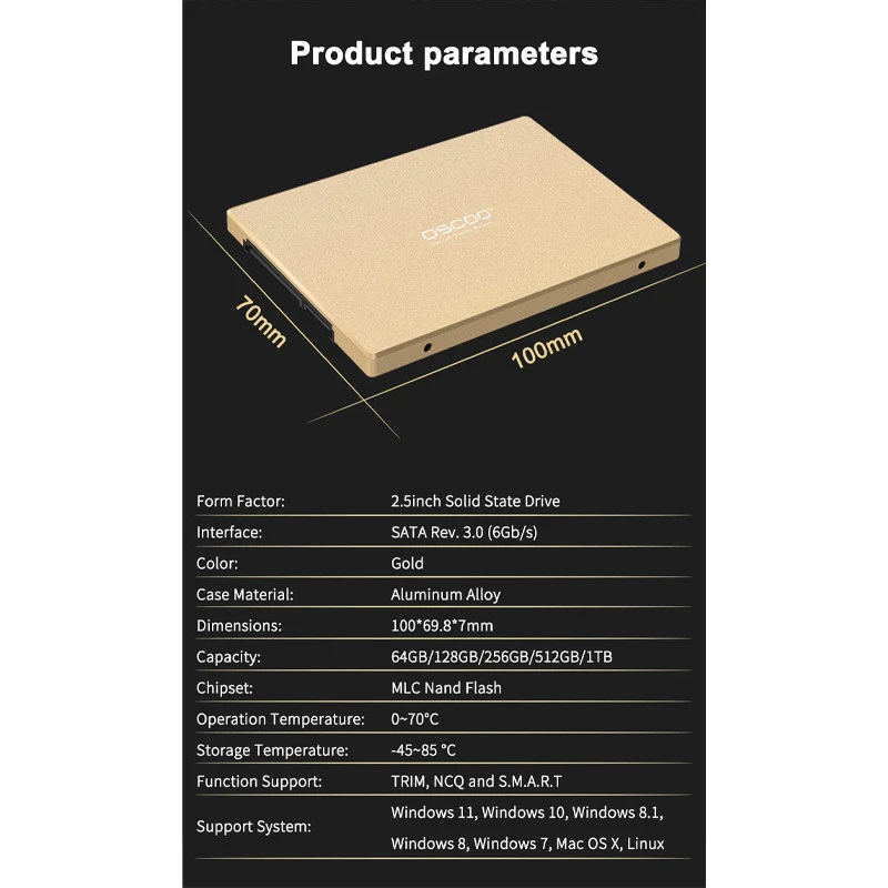 حافظه SSD اوسکو Oscoo GOLD 001 128GB