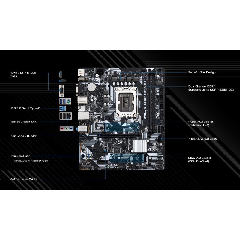 مادربرد ازراک 760M-HDV/M.2 DDR4