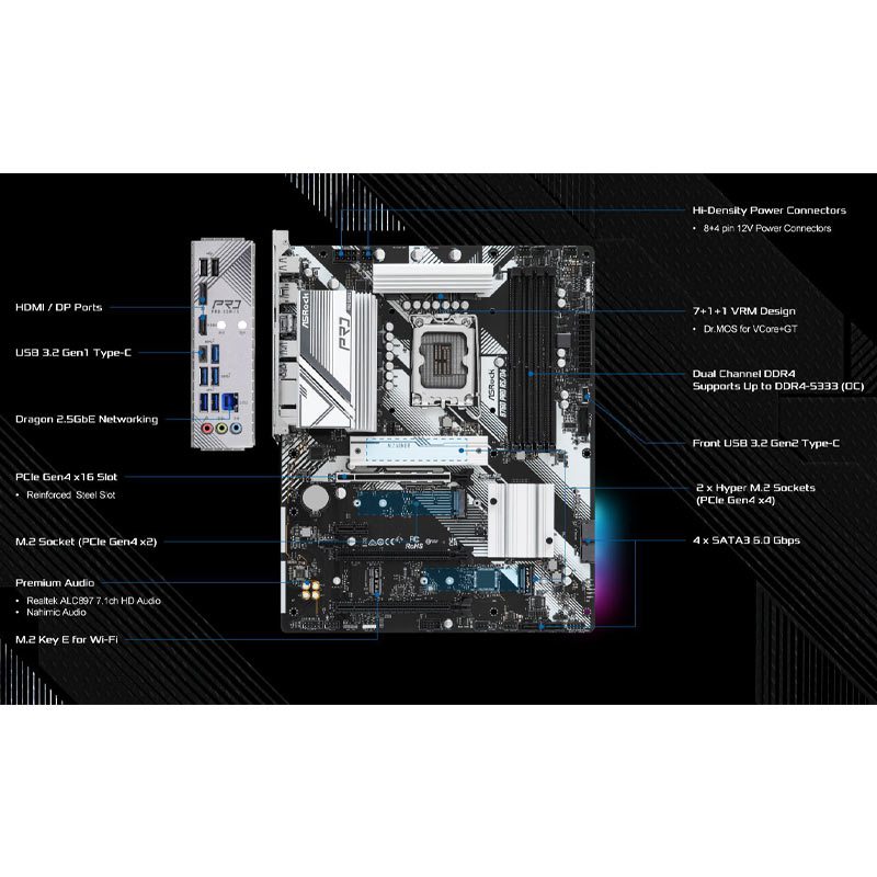 مادربرد ازراک B760 Pro RS/D4 DDR4