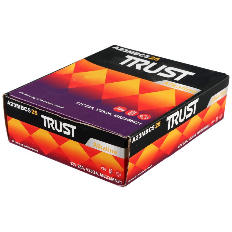 باتری ریموت کنترل Trust Alkaline 12V A23 بسته 5 عددی