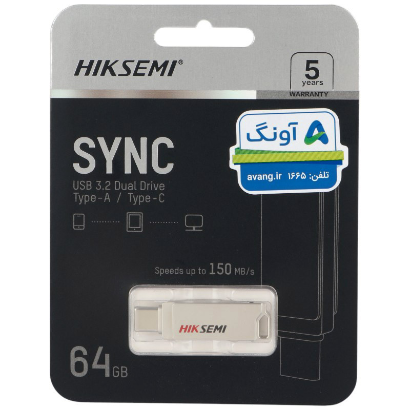 فلش 64 گیگ هایک سمی HIKSEMI HS-USB-E327C OTG Type-C/USB3.2