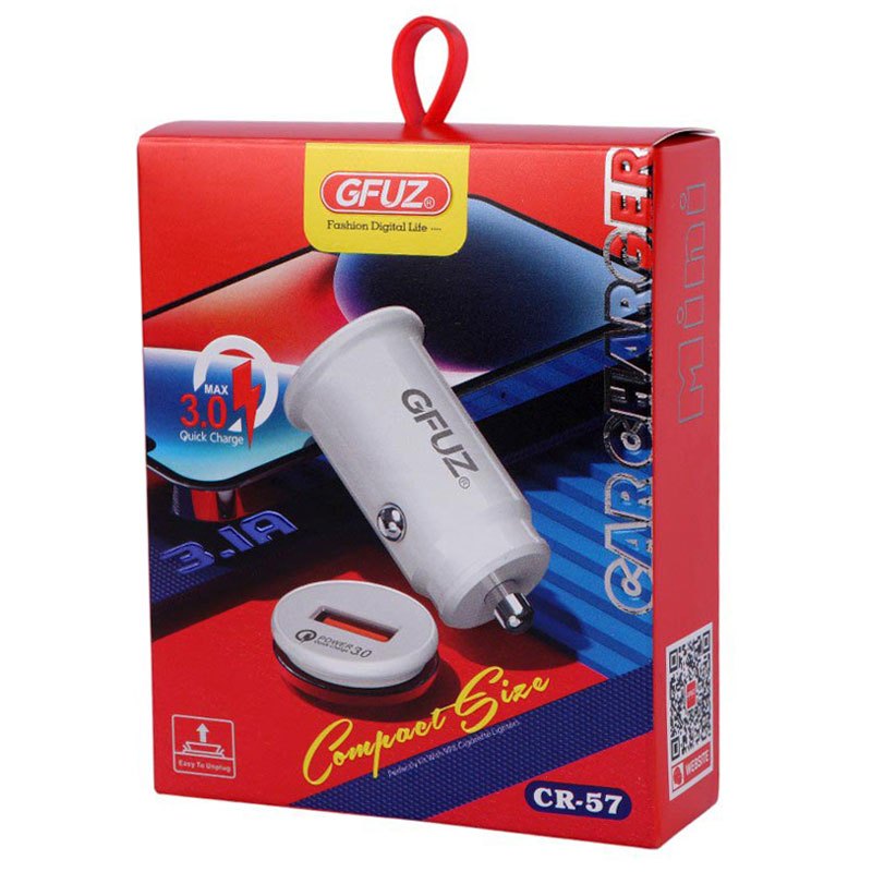 شارژر فندکی فست شارژ Gfuz CR-57 3A QC3.0 PD 21.5W