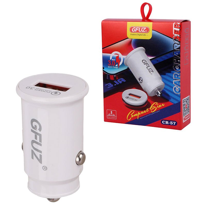 شارژر فندکی فست شارژ Gfuz CR-57 3A QC3.0 PD 21.5W