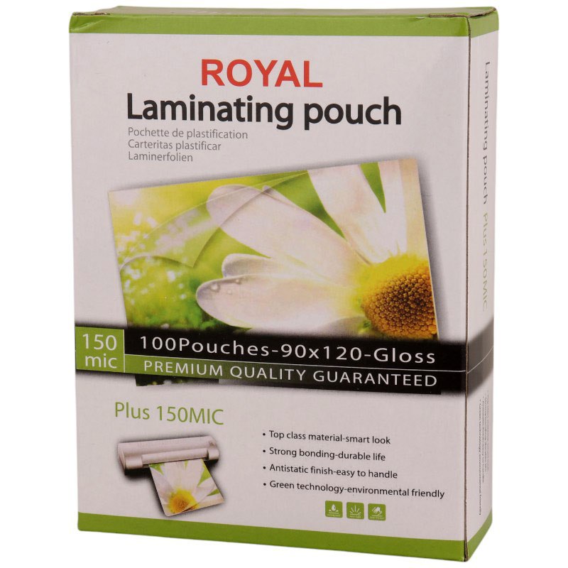 طلق پرس شفاف 150 میکرون Royal 90*120mm بسته 100عددی