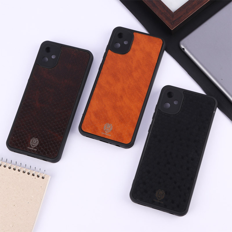 قاب چرمی پوست ماری Golden Lion سامسونگ Galaxy A05 محافظ لنزدار