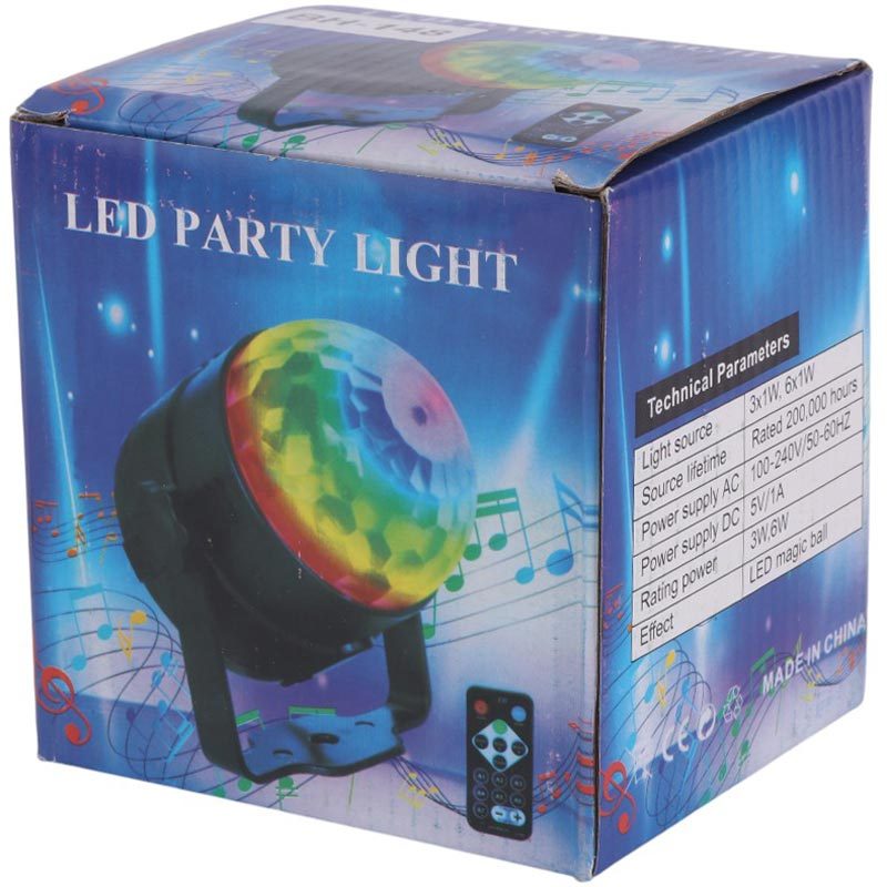چراغ رقص نور گردان اسپیکر دار بلوتوثی BH-148 + ریموت کنترل