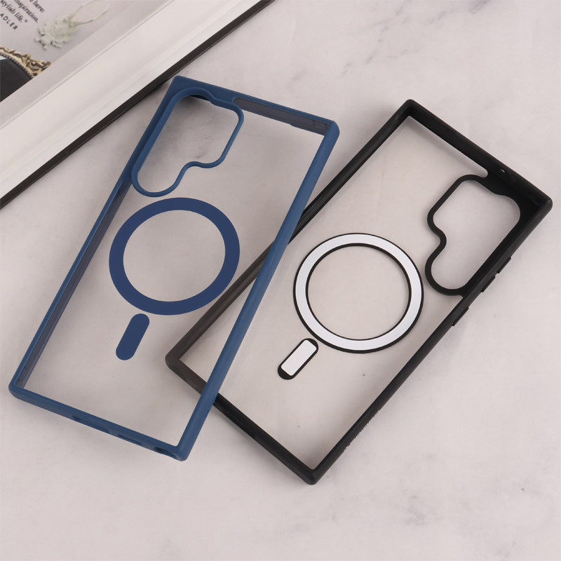 قاب مگ سیف Spigen سامسونگ Galaxy S24 Ultra شفاف دور رنگی