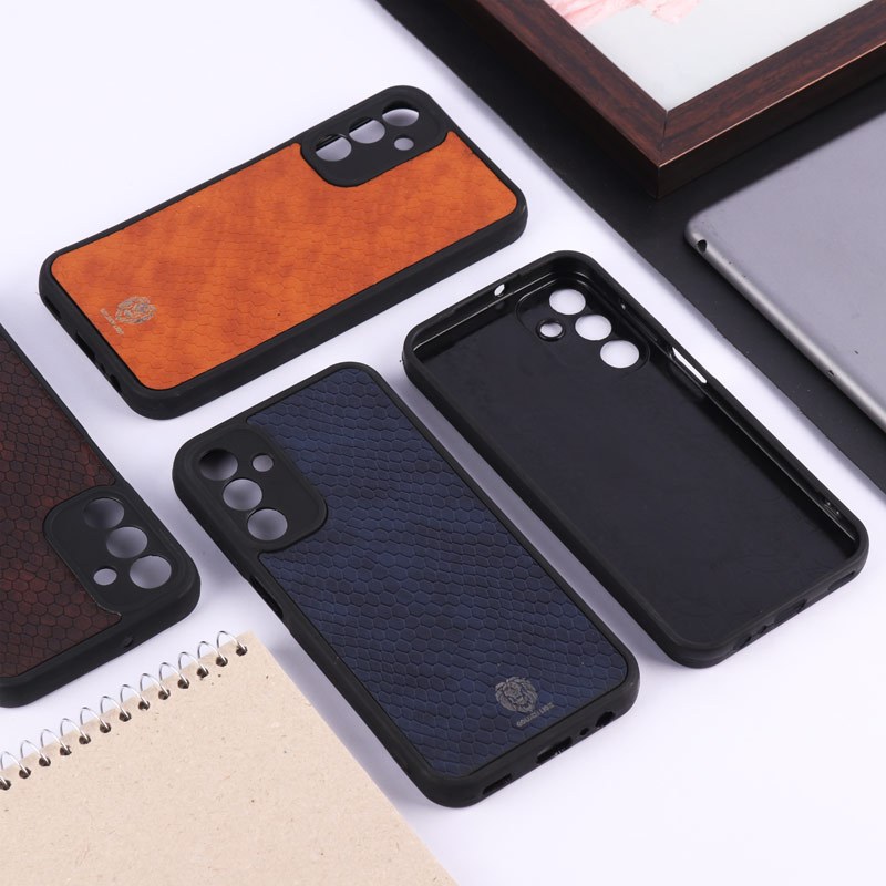 قاب چرمی پوست ماری Golden Lion سامسونگ Galaxy A15 محافظ لنزدار