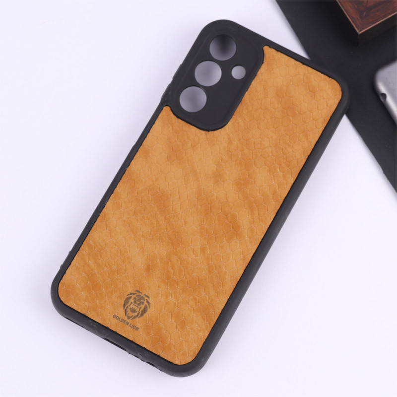 قاب چرمی پوست ماری Golden Lion سامسونگ Galaxy A15 محافظ لنزدار