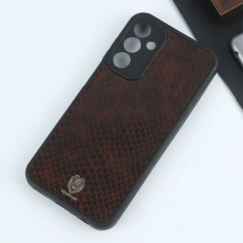 قاب چرمی پوست ماری Golden Lion سامسونگ Galaxy A15 محافظ لنزدار