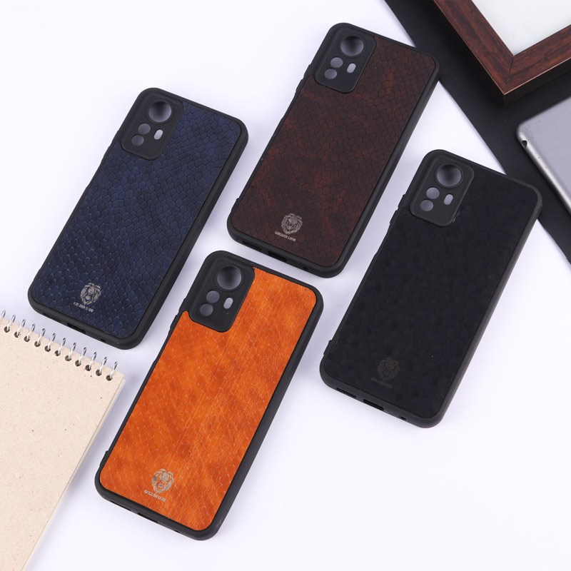 قاب چرمی پوست ماری Golden Lion شیائومی Redmi Note 12S محافظ لنزدار