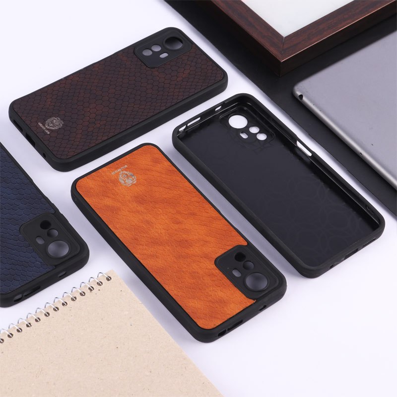 قاب چرمی پوست ماری Golden Lion شیائومی Redmi Note 12S محافظ لنزدار