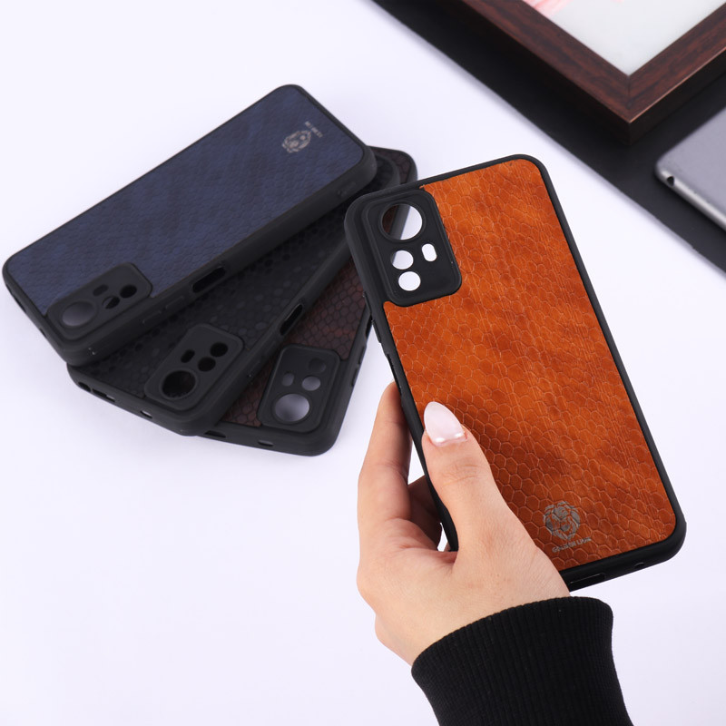 قاب چرمی پوست ماری Golden Lion شیائومی Redmi Note 12S محافظ لنزدار