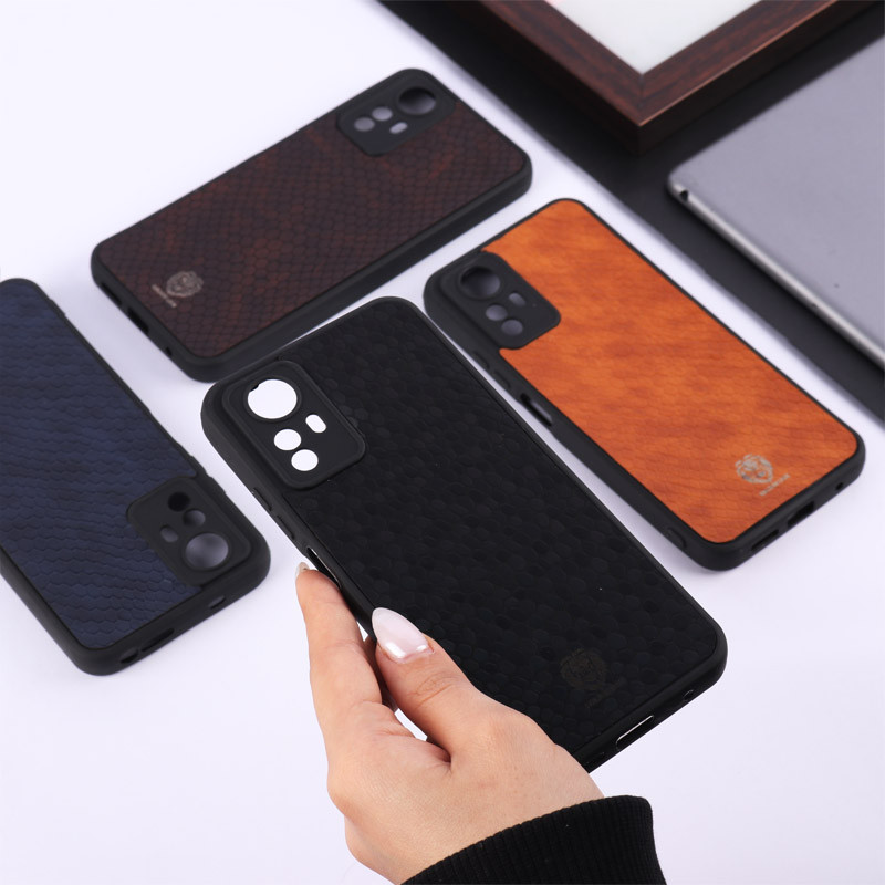 قاب چرمی پوست ماری Golden Lion شیائومی Redmi Note 12S محافظ لنزدار