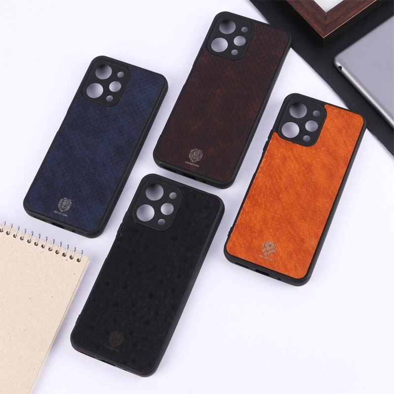 قاب چرمی پوست ماری Golden Lion شیائومی Redmi 12 محافظ لنزدار
