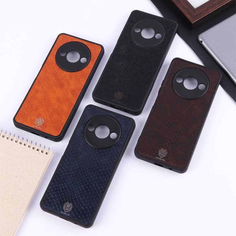 قاب چرمی پوست ماری Golden Lion شیائومی Redmi A3 / A3X محافظ لنزدار